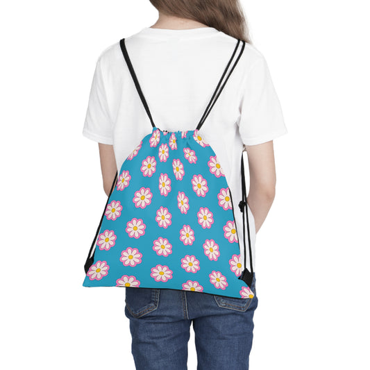 Wild Child Turquoise Pink Drawstring Bag