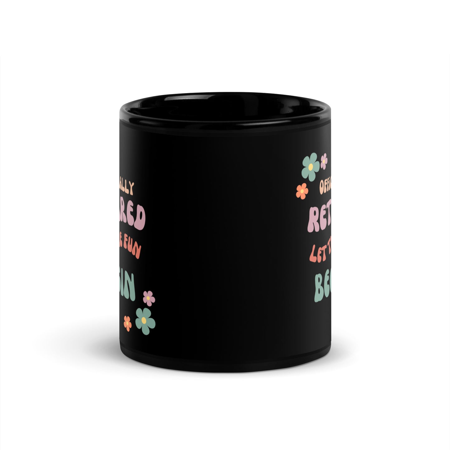 Officially Retired Black Glossy Mug