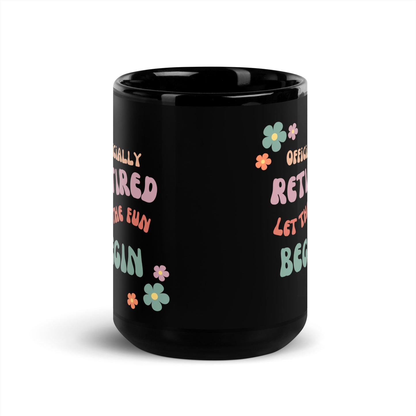 Officially Retired Black Glossy Mug